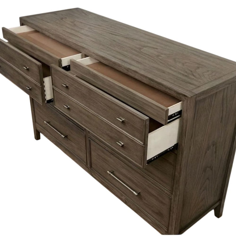 Commode gris chaud à 6 tiroirs 56,75 po Valentino