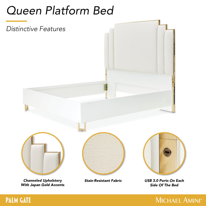 Palm Gate Upholstered Standard Bed, Queen
