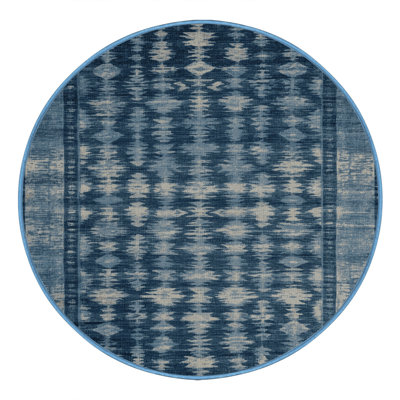 Machine Washable Overdyed Blue Area Rug