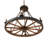 38" Wide Wagon Wheel 6 Light Chandelier