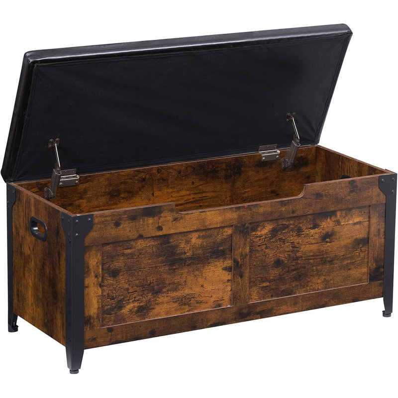 Gaomon Wood Storage Chest – A Multi-functional Storage Bench With Seating And 2 Safety Hinges, Ideal For Entryways. This Farmhouse-style Chest Trunk In Retro Brown Is Perfect For Bedrooms And Living Rooms.