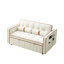 Lit gigogne escamotable 55,5 po, canapé 2 places, housse en velours beige, coussins lombaires réglables et poches latérales pour la maison, appartement, bureau moderne 2, 55,5 po avec poches, coussins, velours, salon-1900671556