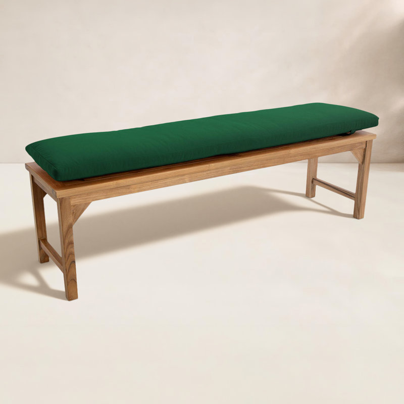 Moorpark Teak Patio Bench, 18" H x 72" W x 15.25" D, Forest Green