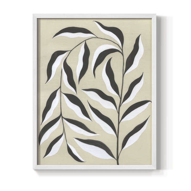 Reproduction encadrée de bois massif émergent II, H 30 po x l 24 po, Blanc
