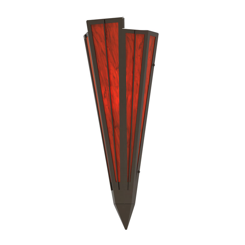 Applique murale 7,25 po de largeur Brum, Bronze frotté à l'huile, Rouge, Idalight