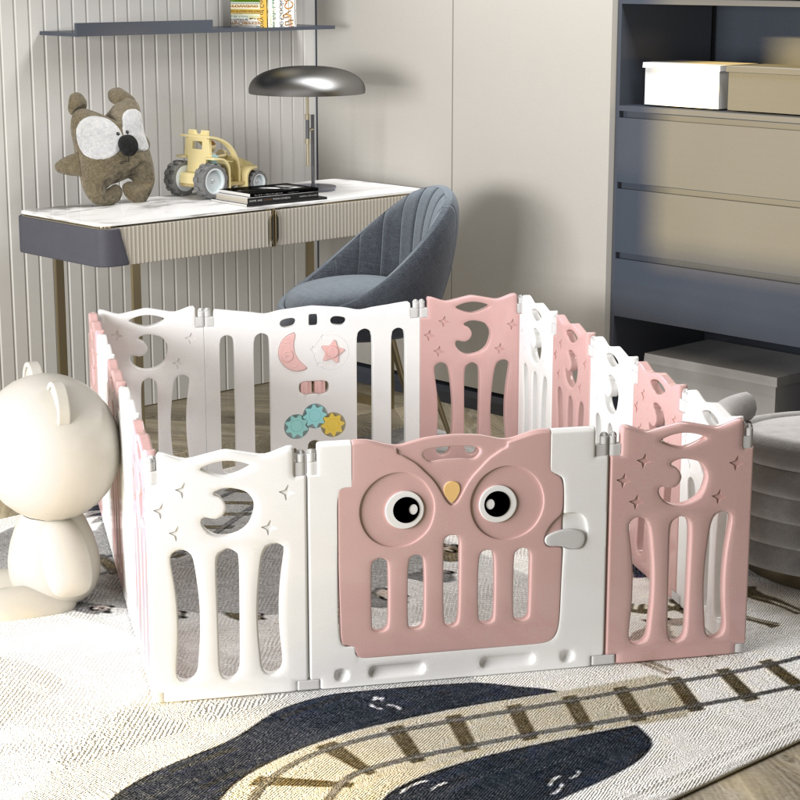 Planas Safety Gate, Pink/White, 63cm H x 143cm W x 179cm D