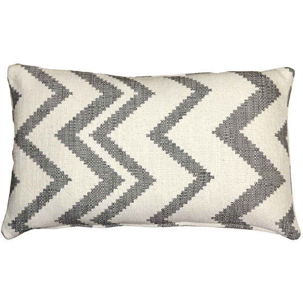 Coussin en coton «Lorenzo Zigzag», Gris