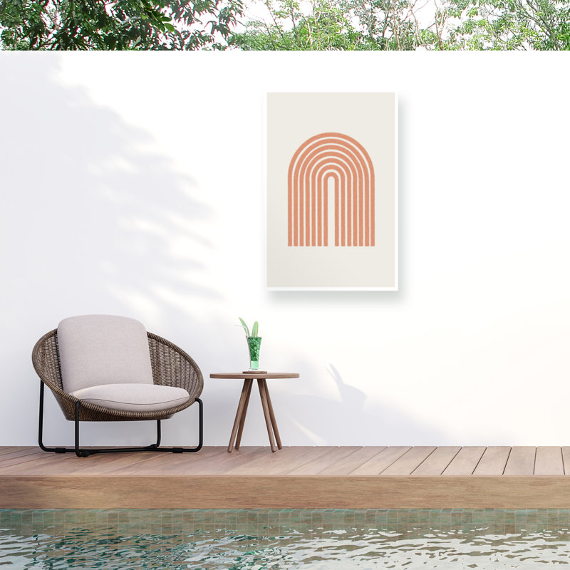 THE MIUUS STUDIO Orange Minimalist Arch Outdoor  Canvas, H 30 po x l 47 po
