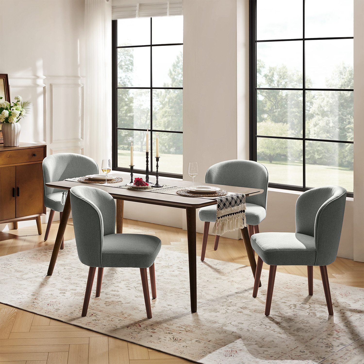 Monticello Dining Chair, 4, Gray