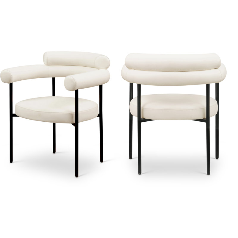 Blake Vedehi Vegan Leather Dining Chair, Cream Vegan Leather