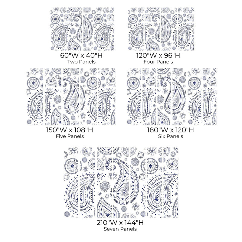 Murale pelez et collez de qualité supérieure - Motif cachemire, L 144 po x l 210 po