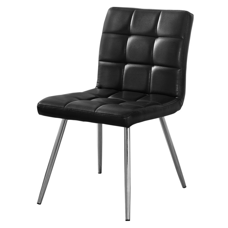 Lettunich Dining Chair Side, Upholstered, Kitchen, Dining Room, Pu Leather Look, Black