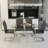 Glass Dining Table, Modern Rectangular Table With Tempered Glass Tabletop & Sliver Metal Legs, Simplistic Kitchen Table, Versatile Table For Home Office (0 Damage)
