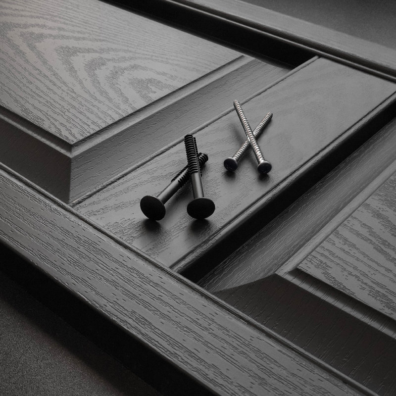 Black Vinyl Raised Panel Exterior Shutters, 12" x 80"