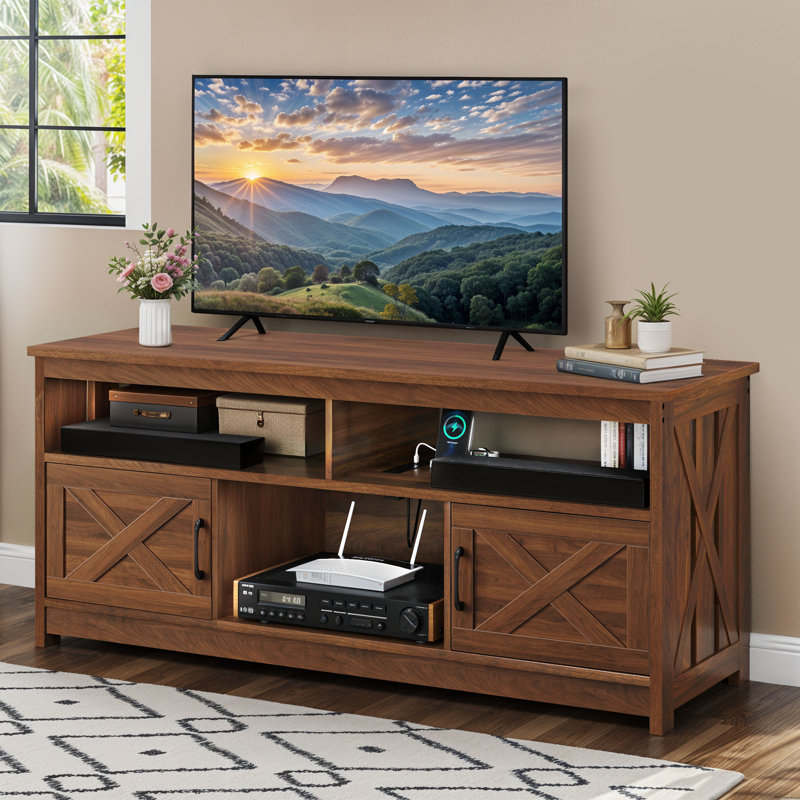 Meuble télé 59,00 po Leighia, Brun, 59"