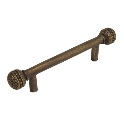 Millennium 3 inches c.c. pull, Millennium caps on end in Gilded Mercury