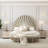 Fantosini Chenille Accent Bench - Cappuccino/Silver Mist