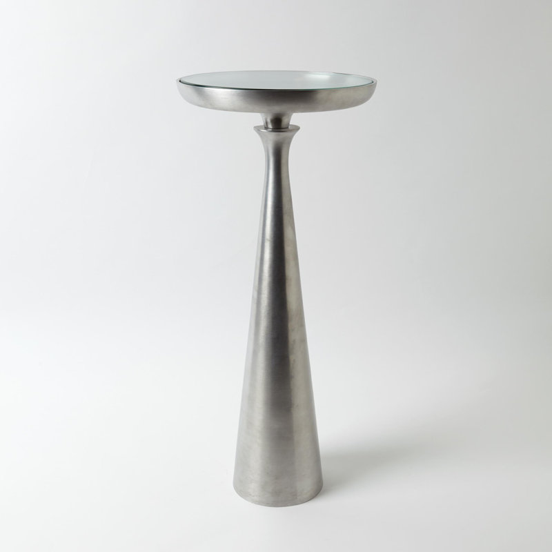 Minaret Accent Table-Lg, Satin Nickel