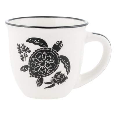 Tasse à expresso bohème noir et blanc tortue