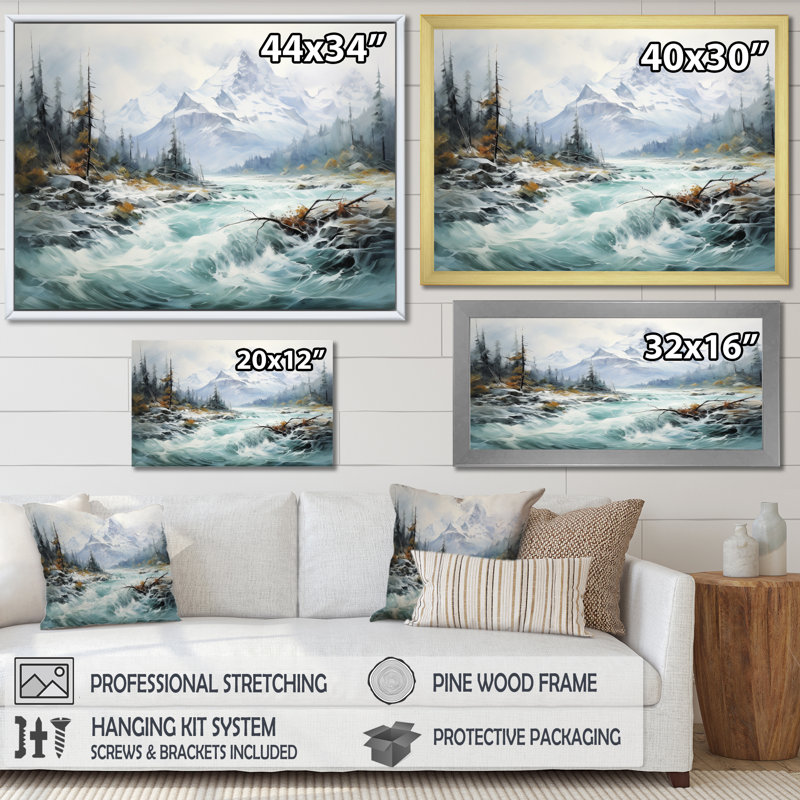 Canada Misty Mountain Majesty III, reproduction sur toile, H 30 po x l 40 po x P 1,5 po, Cadre flottant noir
