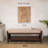 Noah Solid Wood Entryway Storage Bench with Upholstered Polyester Seat and Open Shelf-121354317