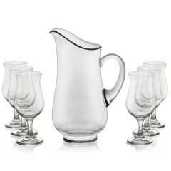 Libbey Modern Bar Sangria Entertaining Set with 6 Stemmed Glasses and  Pitcher