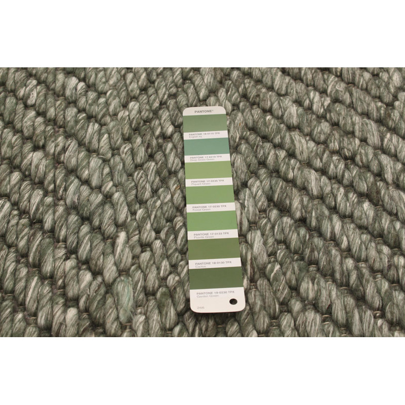 Tapis vert en laine tressé à la main Getzemani