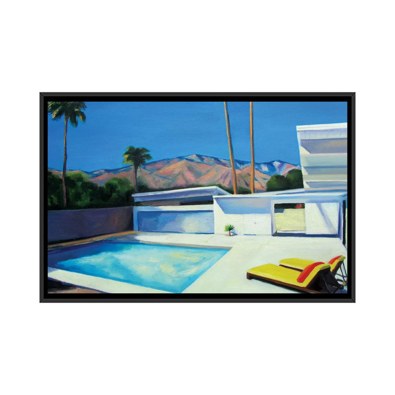 By The Pool, 45.72 cm H x 66.04 cm W x 4.445 cm D, Black