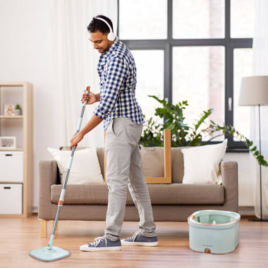 Oshang Flat Mop and Bucket Og3 - Hand-Free Floor Cleaning Mop - 2 Microfiber Mop Pads Included Oshang
