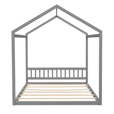 Grand lit en bois avec tête de lit
