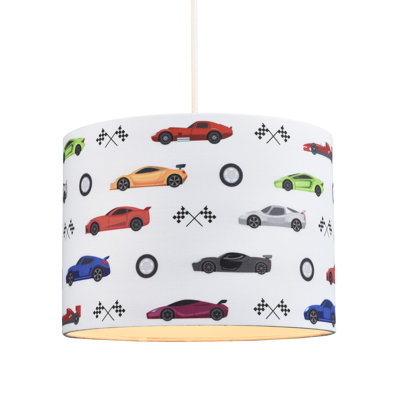 18cm H Cotton Blend Drum Lamp Shade ( Screw On ) in White