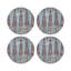 Topkapi Garden Turquoise Red Vegan Leather Round Coasters-347403178