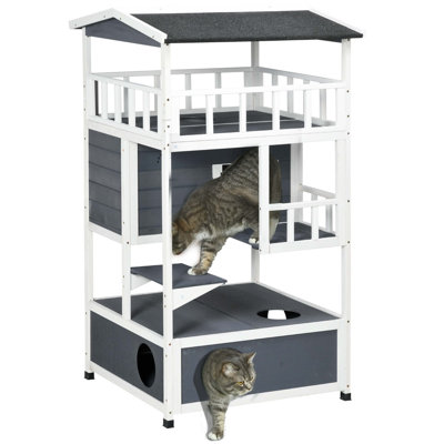 Wooden Outdoor Cat House
