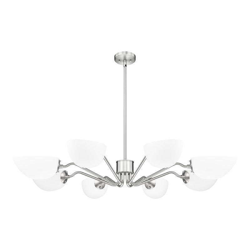 Lustre 8 lumières Justina, Nickel brossé