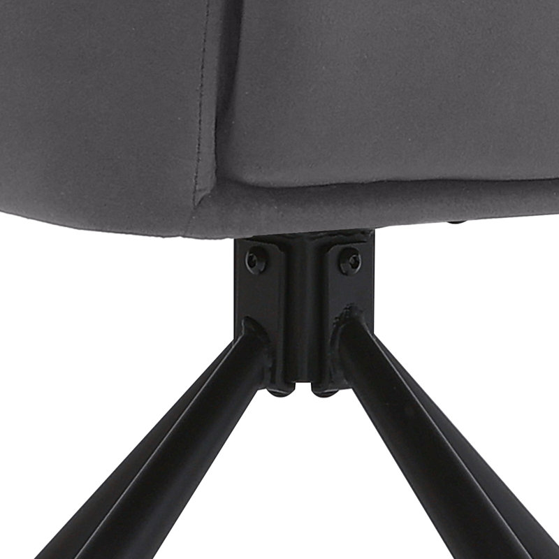 Frosted Velvet Chair Swivel, Brushed Grey