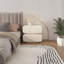 Table de chevet douce et arrondie blanc crème, table de chevet sans tiroir à 2 tiroirs, armoire de rangement moderne pour la chambre à coucher, décoration boho et minimaliste-2082597714