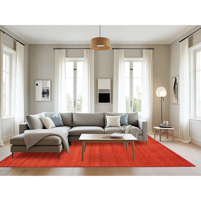 Tapis de zone rouge pourpre contemporain, Rectangle 8 pi x 12 pi