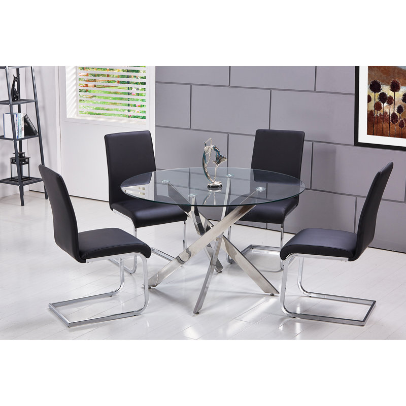 Chaise d'appoint rembourrée Steelman, Noir, Argent