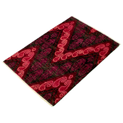 Raadhiya One-of-a-Kind 4'2" X 6'0" New Age Wool Area Rug in Dark Red