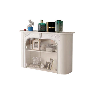Foyer autoportant en bois massif beige