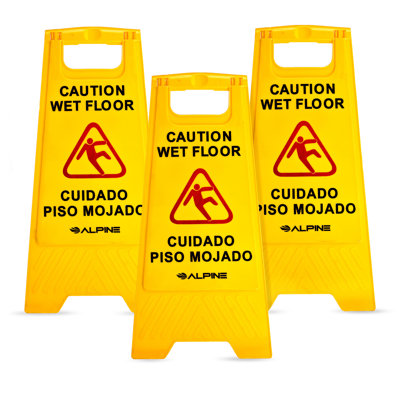 Bilingual Caution Wet Floor Sign
