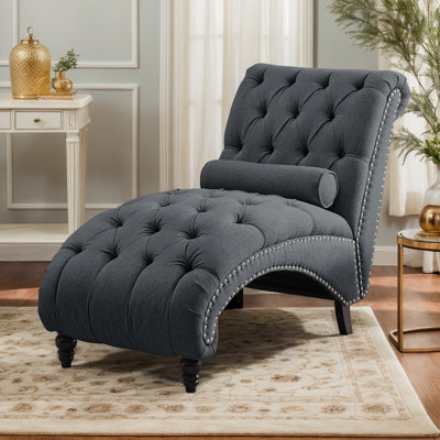 50'' Upholstered Ergonomic Chaise Lounge Leisure Reading Chair