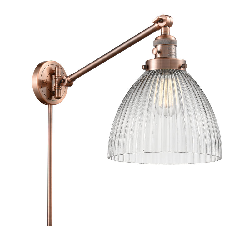 Bras pivotant à 1 lumière à intensité variable Tallulah, Ampoule DEL rétro de 3,5 watts, Cuivre antique