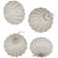 Ornements de Noël en verre rayé boule et oignon - 3 po (80 mm) - blanc et argent - 4 carats