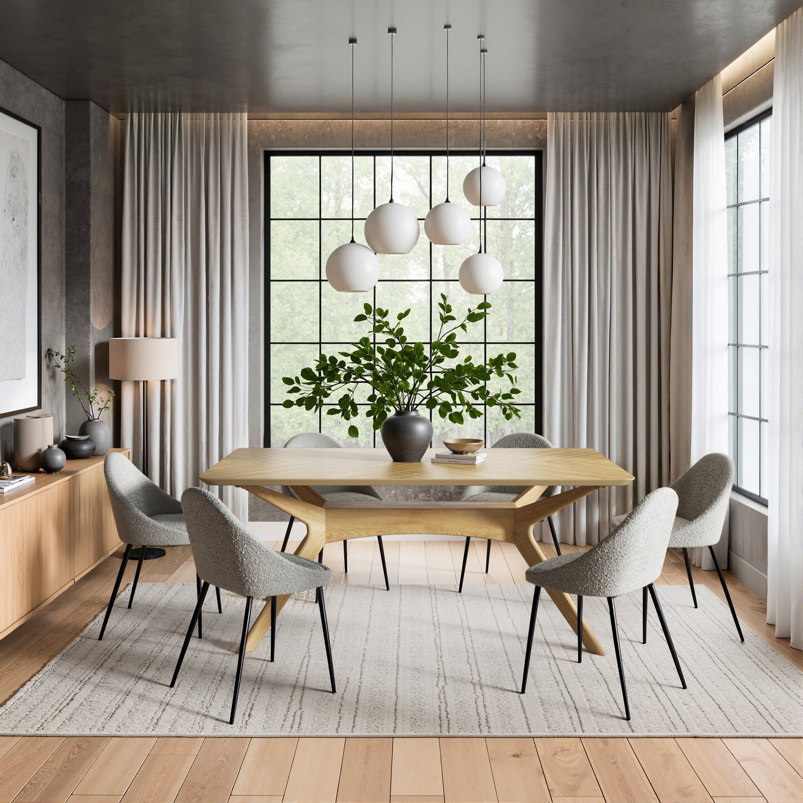 Budapest 71" Oak Dining Table, Oak