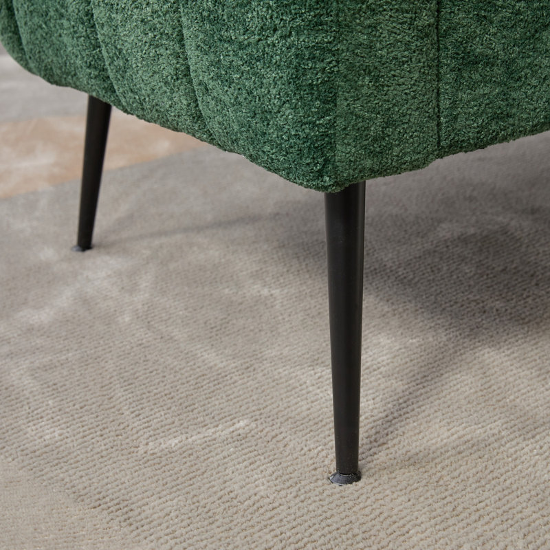 Causeuse en chenille avec pieds en métal, Vert