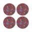 Succulents Floating Mauve Vegan Leather Round Coasters-934047830
