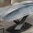 Simple Blue Microlite Rectangular Dining Table Set-103979448
