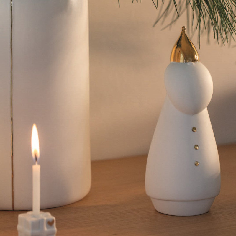 Porcelain Santa With Coat LED Light