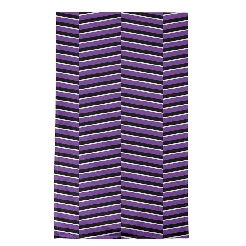 Torchon à rayures fracturées, Mauve / Noir, Polyester sergé